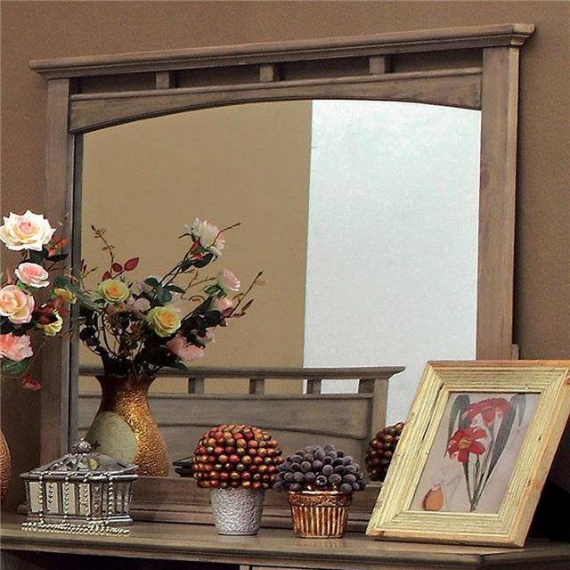 Benzara BM123577 Loxley Transitional Style Mirror In Weathered Oak