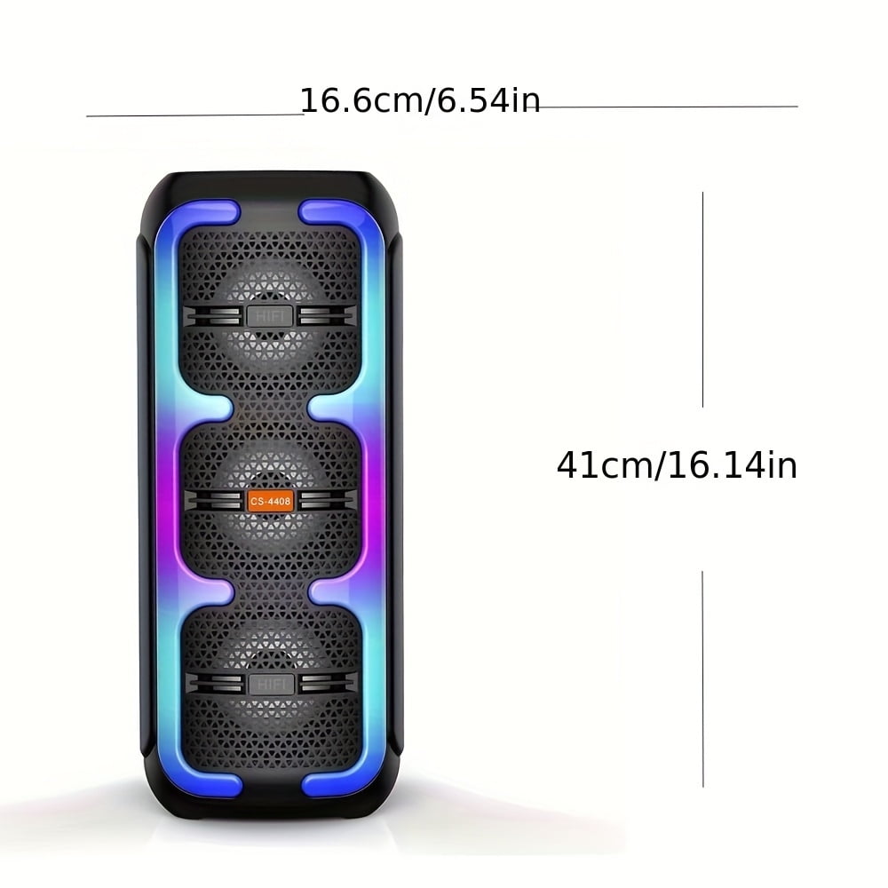 3000W Dual Subwoofer Speaker with Heavy Bass Stereo Sound Wireless 5.0 TWS & RGB Lights - USB/TF/AUX Inputs Karaoke Mode Portable with Handle for Indoor/Outdoor Parties Subwoofer Speaker for Car