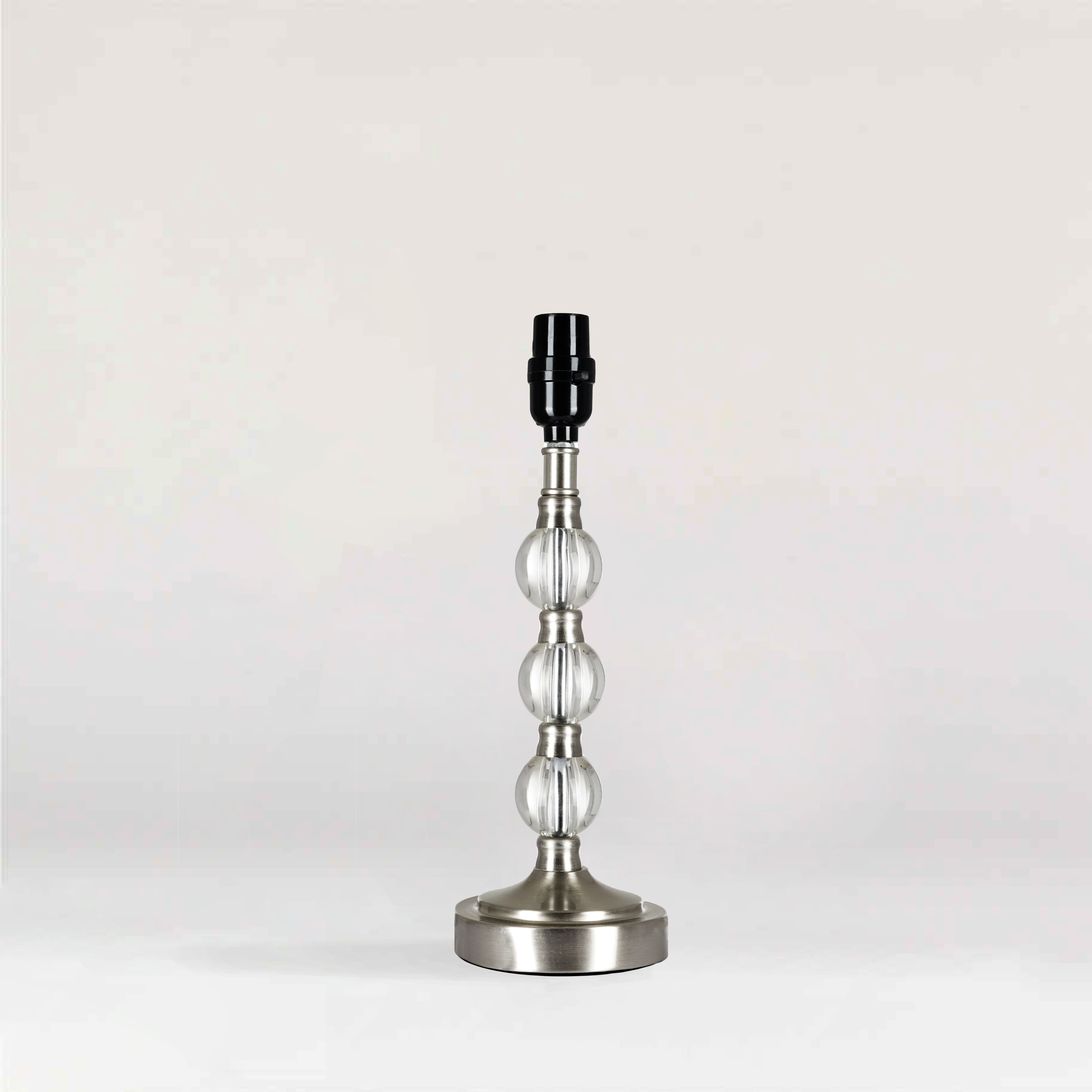 (2 pack) Better Homes & Gardens Brushed Nickel & Glass Table Lamp Base 14"H
