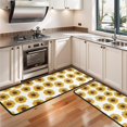 thumbnail image 3 of Kitchen Rugs Sets Of 2,White Small Sunflower Pattern Anti Fatigue Kitchen Mat Rugs Non Slip Washable,Decorative Kitchen Floor Mats for Kitchen,Sink,Laundry,17"x47"+17"x47", 3 of 5