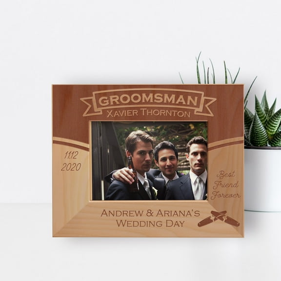 Best Friend Forever Personalized Wooden Frame-5" x 3 1/2" Brown Horizontal