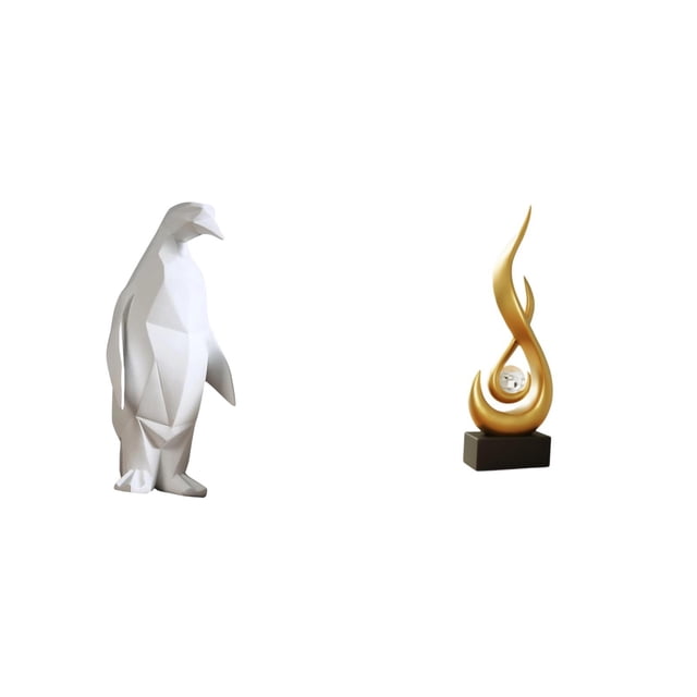 Figura De Resina De Pingüino En Forma De Llama, Escultura De Arte Moderno, Adorno Decorativo, Artesanía Coleccionable Para Inauguración De La Casa, Mesa, Dormitorio, Oficina, Armario, Sala