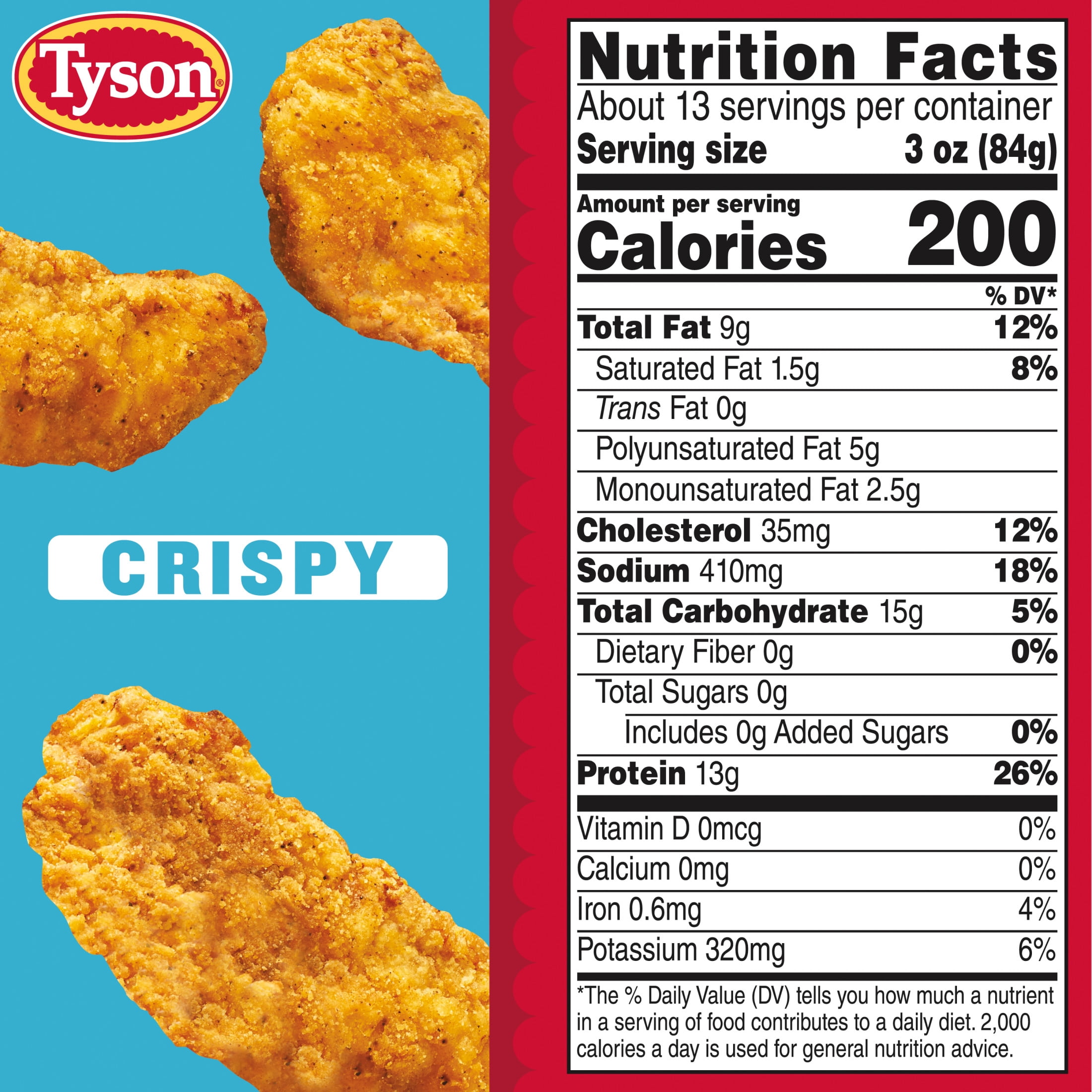 Tyson Crispy Chicken Breast Strips, Family Pack, 40 oz (Frozen, Fully Cooked)