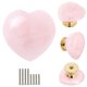 thumbnail image 1 of Malimali 4 pomos para gabinete con forma de corazón de cuarzo rosa, tiradores y pomos de cristal rosa para cajones para niñas, lindos pomos dorados para puerta de armario plegable, armario, cocina y b, 1 of 5