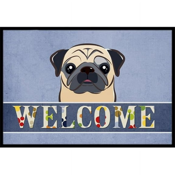 Carolines Treasures Fawn Pug Welcome Indoor & Outdoor Mat, 18 x 27 in.