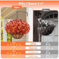 thumbnail image 4 of Yastouay Artificial Hanging Flowers Basket for Outdoors,12 Pcs Faux Plants with Coconut Lining Basket for Home Garden Porch Decor, 4 of 8