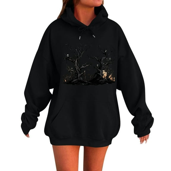 Weikingp Cute Sweatshirts for Women Womens Sweatshirts Hooded Sweatshirt Women Ladies Sweatshirts Hoodies for Women Cheap Black L