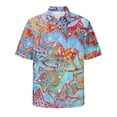 thumbnail image 4 of RKSTN Mens Shirts Short Sleeve Home Vintage Unpositioned Printing Casual Button Have Pockets Linen Solid Shirt Tops Blouse Hawaiian Shirts for Men, 4 of 5