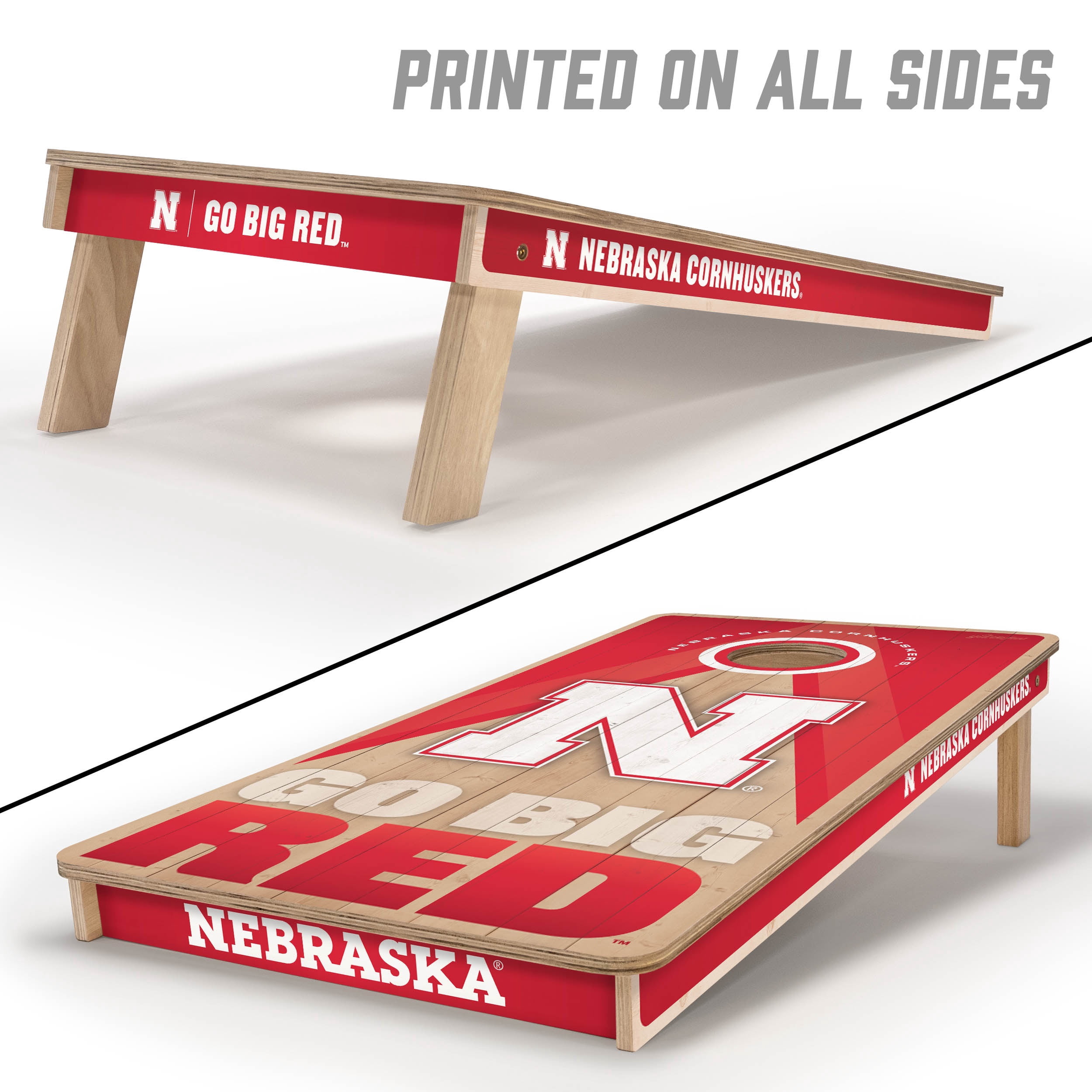 YouTheFan NCAA Nebraska Cornhuskers 2x4 Slogan Series Cornhole NO BAGS