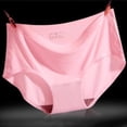 thumbnail image 2 of Jxximdong Sexy Lingerie for Women Ice Silk Seamless Briefs Breathable Mid Waist Triangle Panties Women's Underwear Pink, 2 of 3