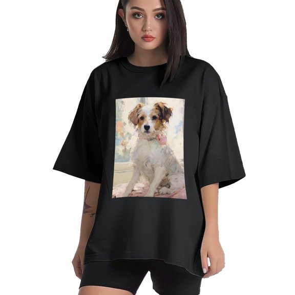 Plus Size Shirt for Women Black Tops for Women Short Sleeves Shirt for Women Dog T Shirt Crewneck Shirt for Women XS