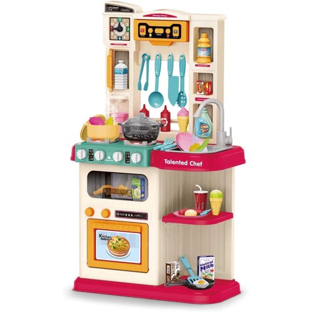 Cocina de Juguete The Baby Shop - 922-1 con 65 accesorios Verde - con luz y sonido