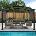 thumbnail image 6 of ABCCANOPY 10'x10' Arched Pergola Patio Gazebo with Retractable Sun Shade,DarkGray, 6 of 6