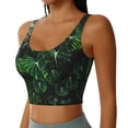 thumbnail image 2 of Rateoe Lush Foliage Green Plant Print Womens' Sports Bras Scoop Neck Sports Vest- Padded U Back Seamless High Impact Support, 2 of 7
