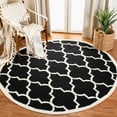 thumbnail image 2 of SAFAVIEH Dhurrie Toby Geometric Moroccan Wool Area Rug, Black/Ivory, 3' x 5', 2 of 9