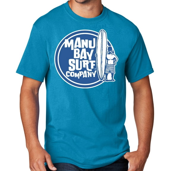 Men's Manu Bay SURFER DUDE T-shirt, XL Neon Blue - TALL