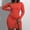 Orange, variant on Gspmoly Dresses for Women Plus Size, Women Fashion Knitted Button Slim Dress Long Sleeve Color Dress Cocktail Dresses Deals