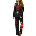 thumbnail image 6 of Hueook Cotton Comfy Pjs for Women Women's Christmas Printed Pajama Set for Daily Home Wear with Pocket Multicolor L, 6 of 8