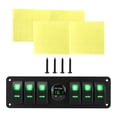thumbnail image 2 of koolsoo 6 Gang Rocker Switch Panel Backlit Voltage Display for Vehicles UTV Rvs Green, 2 of 9