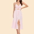 thumbnail image 1 of LOVZFMLL Dresses Women's Fashion Color Strap V-Neck Flap Dress, 1 of 4