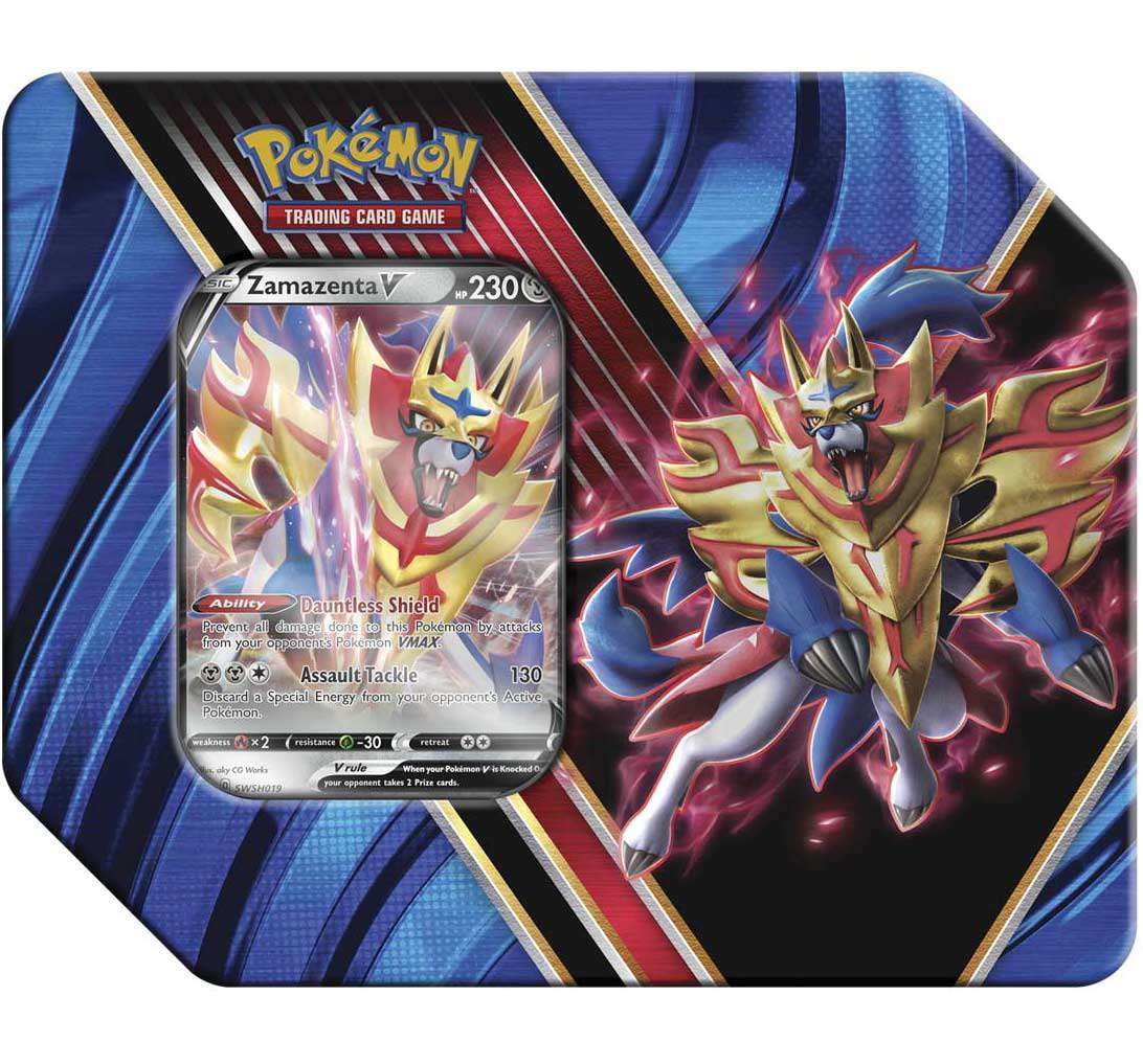 2020 Pokemon TCG Legends of Galar Tin Zacian V/Zamazenta V Lot - US