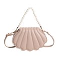 thumbnail image 2 of Elegante Bolso de Mensajero de Concha Con Cadena de Perlas de IMitación Bolso de Hombro de Cuero de Pu, Bolso de Hombro Elegante Con Cadena de Perlas Artificiales de Cuero, 2 of 6