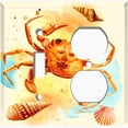 thumbnail image 2 of Metal Light Switch Wall Plate Outlet Cover (Ocean Sea Shell Crab Beach Clam - Single Toggle Single Duplex), 2 of 2