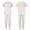 White, variant on 2 Piece Outfits Summer,Scrubs for Women Set V Neck Scrubs Top Eelastic Waisted Jogger Scrub Pants Medical Nursing Uniforms with Pocket