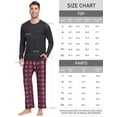 thumbnail image 2 of MoFiz Pjs Men's Pajama Sets Long Sleeve Top Checkered Pants Cozy Loungewear 2 Pieces, 2 of 7