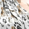 thumbnail image 3 of Beagle Dog and Footprints Blanket,Comfortable Soft Flannel Throw Blanket,All Season,Warm Lightweight Blankets for Sofa Bed Couch Living Room Chair,30"x40", 3 of 4