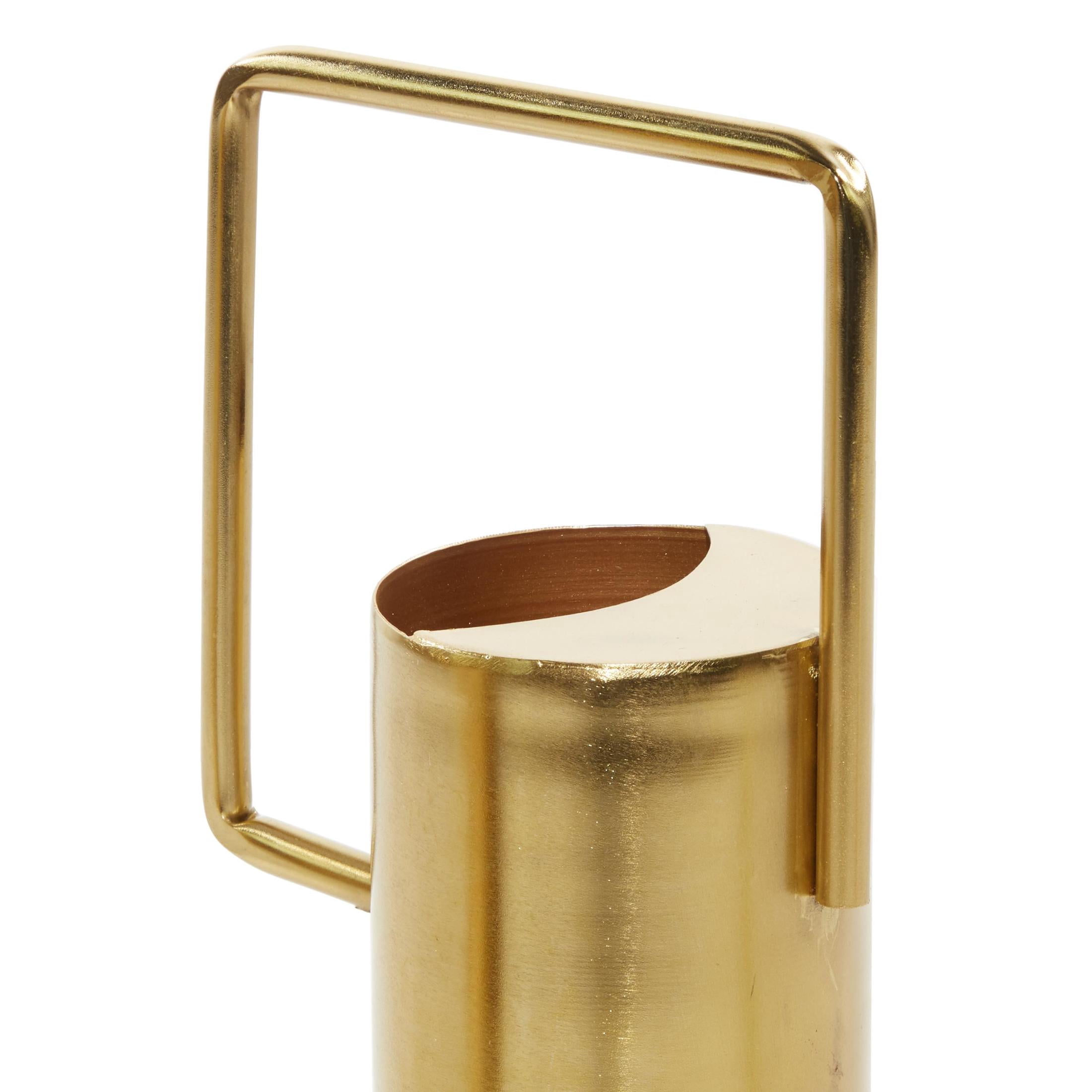 DecMode 12", 12", 11"H Gold Metal Watering Can Planter (3 Count)