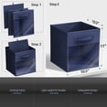 thumbnail image 3 of Sorbus 11” Foldable Storage Bins with Clear Window – Set of 6 Collapsible Fabric Baskets with Handles for Clothes, Toys, Books – Sturdy Organizer Cubes for Shelves & Closets, Navy Blue, 3 of 6
