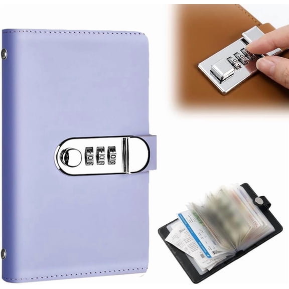 100 Lockable Savings Notebook with Password Lock, 2027 New Lockable Savings Book, Money Saving Binder Book with Cash Envelopes Successfully Reach Your Savings Goals (Purple)