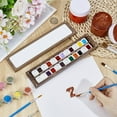 thumbnail image 3 of 1pc Wood & Acrylic Flip Top Paintbox Multifunction Palettes Painting Supplies Rectangle Camel 223x54.5x23mm Inner Diameter: 206x20mm, 3 of 9