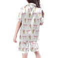 thumbnail image 4 of RTKFRFLM Girls Loungewear Oufits Set Bow Print Short Sleeve Loungewear Soft Nightwear Kids Casual Loungewear Oufits Loungewear,Size 10 Years-11 Years, 4 of 4
