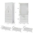 thumbnail image 2 of UGTOO 71.7" Modern White Wood Wardrobe Armoire with 2 Doors,3 Drawers,Hanging Rod & Shelves,Large Freestanding Storage Cabinet for Bedroom,Easy Assembly,Sturdy Design, 2 of 10