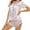 Pink, variant on Oalirro Silk Pajamas Sets Casual Short Sleeve Top with Shorts Homewear 2 Piece Pjs Shorts Set Yellow,S