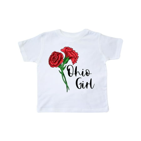 

Inktastic Ohio Girl with Red Carnations Gift Toddler Toddler Girl T-Shirt