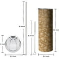 thumbnail image 5 of 20oz Golden Christmas Snowflake Pattern Skinny Tumblers Stainless Steel Tumbler with Lid and Straw,Vacuum Insulated Double Wall Travel Tumbler Cups with Cleaning Brush for Coffee,Tea, 5 of 6