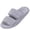 Gray, variant on Fuzzy Slippers for Women Open Toe Double Strap Slides Ribbed Plush House Shoes Cushioned Memory Foam Anti Skid Sole Bedroom Footwear Spa Lounge Sandals