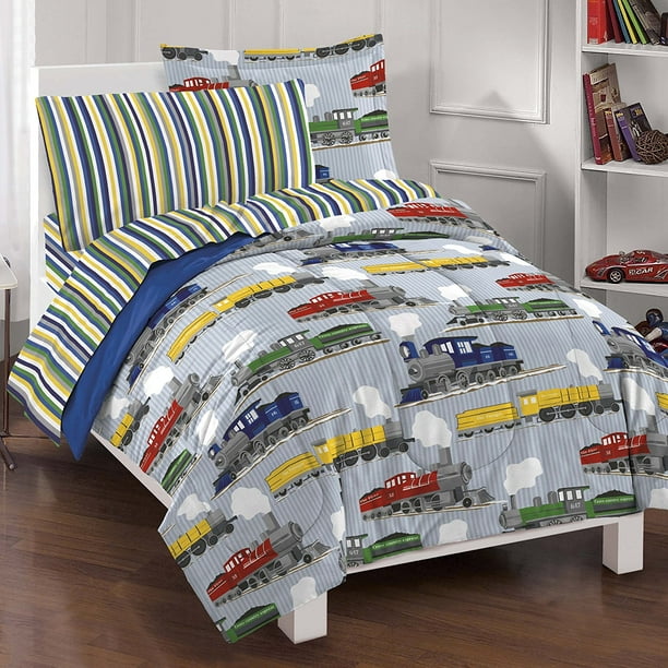 Trains Ultra Soft Microfiber Boys Comforter Set Blue Twin Made Of 100 Polyester By Dream Factory Com - Boys Bedding Trains Trains Ultra Soft Microfiber Boys Comforter Set Blue Twin Made Of 100 Polyester By Dream Factory Com - Boys Bedding Trains