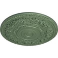 thumbnail image 3 of 33 7/8"OD x 2 3/8"P Rose Ceiling Medallion (Fits Canopies up to 13 1/2"), Hand-Painted Athenian Green, 3 of 5
