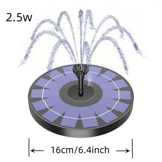Enhance Your Outdoor Oasis with Our Solar Powered Water Fountain - 1.5w Pump with 6 Nozzles for Garden, Pond, Pool, and Backyard - Free Standing, Portable, and Floating - Perfect for Bird Bathing