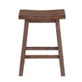 thumbnail image 2 of Wooden Frame Saddle Seat Counter Height Stool with Angled Legs- Brown, 2 of 11