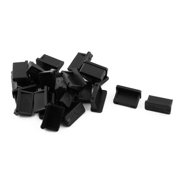 Notebook Rubber USB Port Dustproof Dust Cover Cap Protector Black 22 PCS