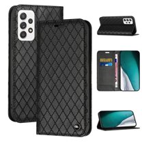Dteck Wallet Case for Samsung Galaxy A33 5G,RFID Blocking Card Cash Pocket Embossing PU Leather Magnetic Folio Flip Stand Phone Cover,Black