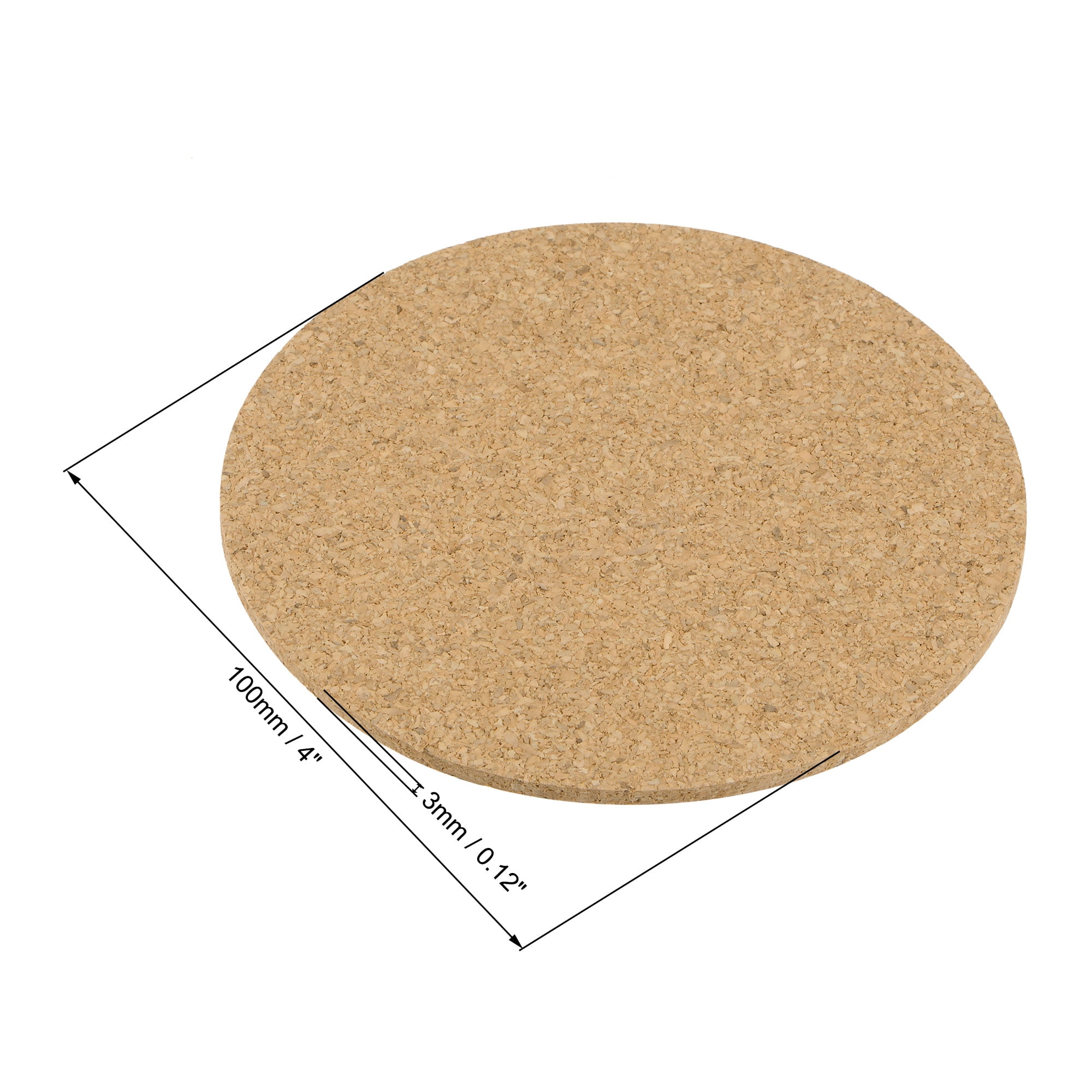 Uxcell 3.5 Diameter 0.12 Thickness Round Cork Coasters 12 Pack