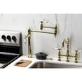 thumbnail image 2 of Kingston Brass KS3702BPL Bel-Air Deck Mount Pot Filler Faucet, Polished Brass, 2 of 8