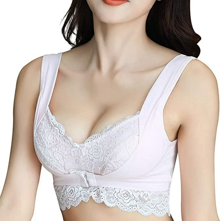Bigersell Support Wireless Bra Front Buckle Push up up Breast Milk