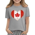 thumbnail image 4 of PIGOGI Boys Girls Maple Leaf Short Sleeve TShirt Relaxed Crewneck Casual Top Soft Breathable for Everyday Wear, 4 of 5